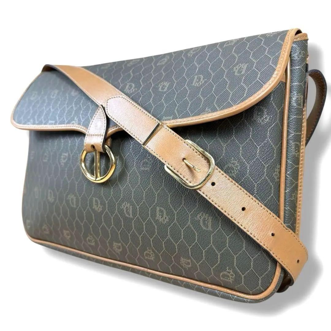 Christian Dior Shoulder Bag Honeycomb Khaki PVC Leather  Authentic thumbnail 11