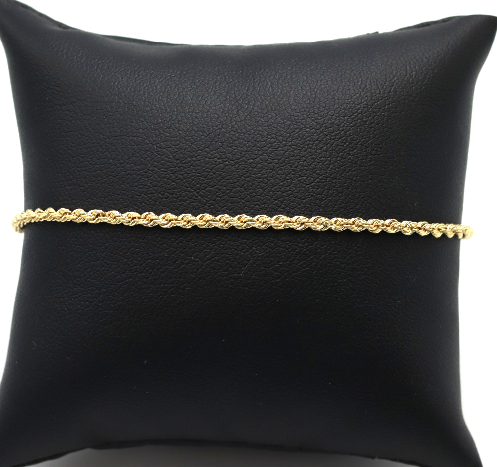 Pulsera delgada de torcho trenza de oro macizo 18K vintage años 80 Italia