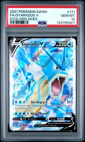 2021 POKEMON SWORD & SHIELD EVOLVING SKIES #171 FULL ART/GYARADOS V PSA 10