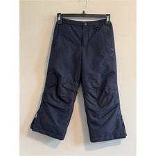 Lands' End Kids Size 6 Navy Blue Insulated Snow Ski Pants Ankle Zip