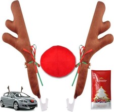 Christmas Reindeer Antlers  Nose for Car Auto Decoration, Cute 16 inch No Tail