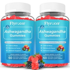 2 Pack Ashwagandha Gummies, Organic Ashwa Root Extract Supplement for Women ...