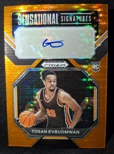 2023 Panini Prizm- Tosan Evbuomwan Auto #SS-TEV Orange Prizm (RC) /49 LOW NUMBER