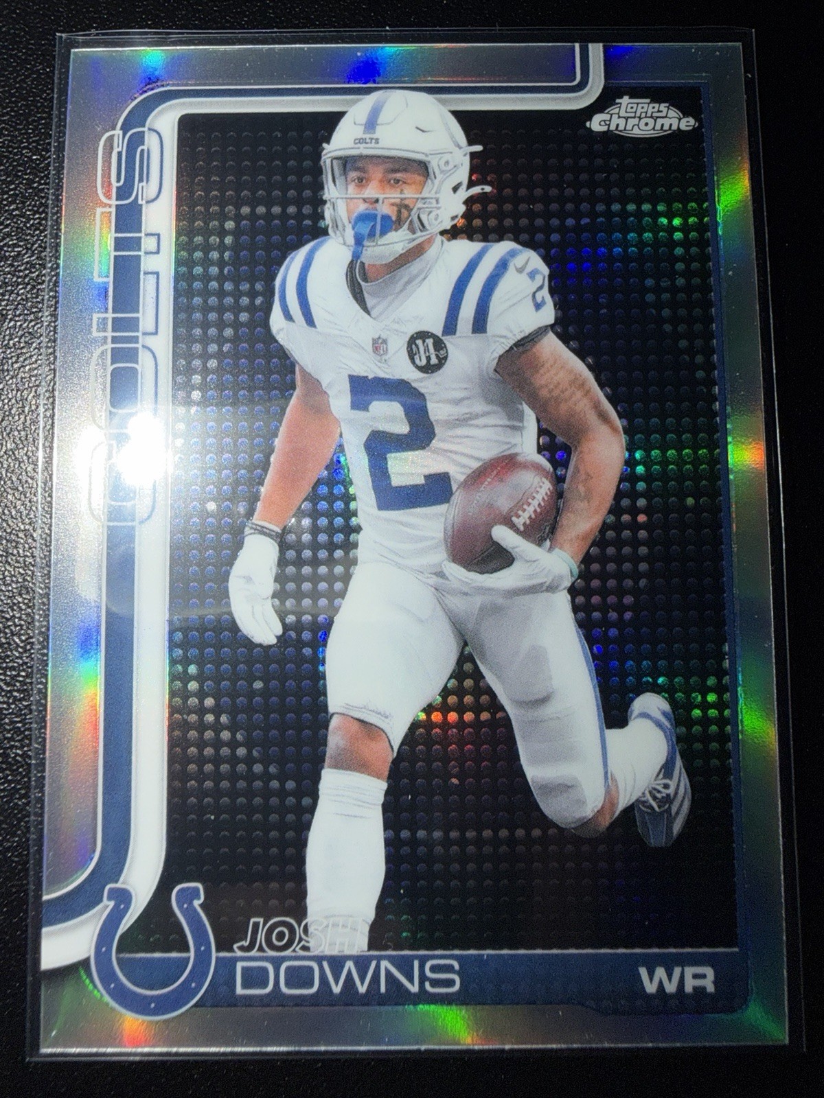 JOSH DOWNS - 2025 Topps Chrome #127 Lightboard Logo Refractor Indianapolis Colts