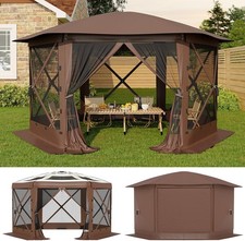 13 X 13 Pop-up Camping Gazebo Camping Canopy Shelter 6 Sided Sun Shade Shelter