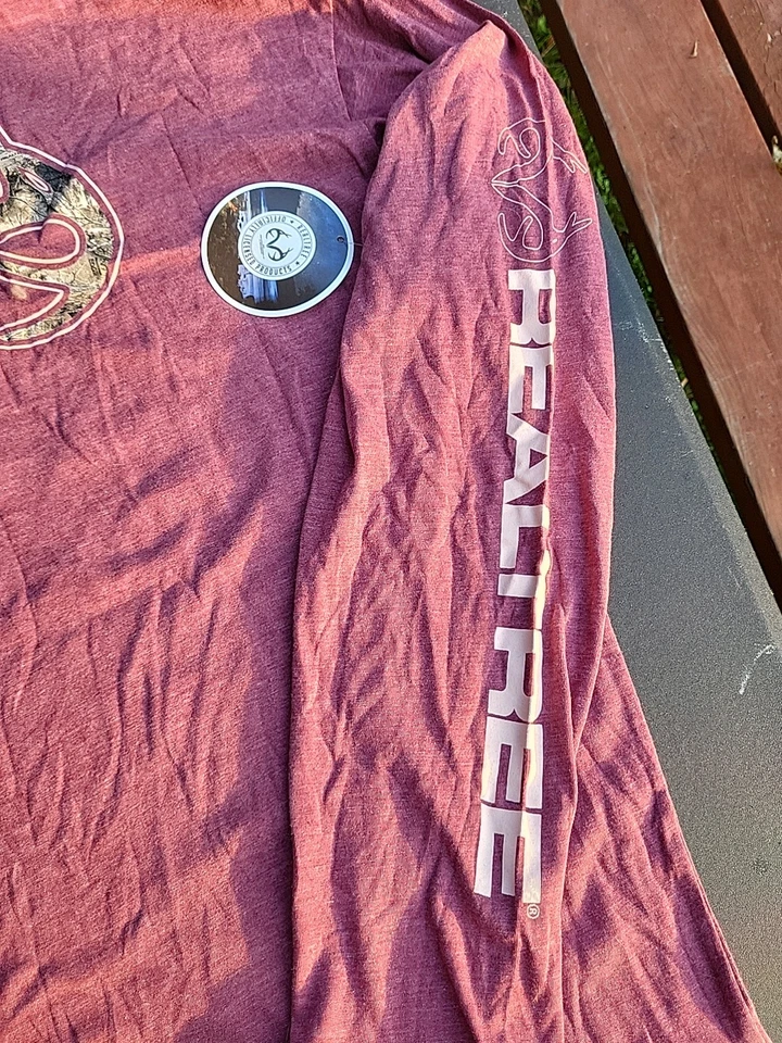 New REALTREE Xtra Light RedCamo Logo Long Sleeve Shirt 2XL Hunting NEW WITH TAGS - Image 3 of 4