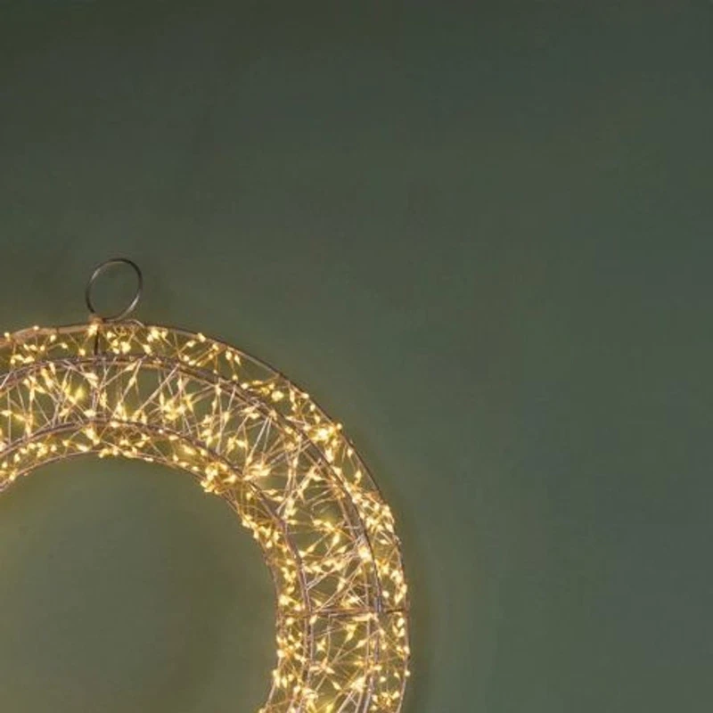 Ghirlanda Luminosa Natale BRANDANI 960 LED Luce Calda Corona Metallo 40 cm, fotografia 3 di 9