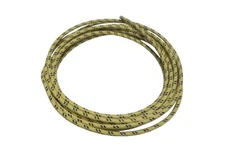 5 feet Vintage Braided Cloth Covered Primary Wire 18 GA gauge Yellow w/ Black