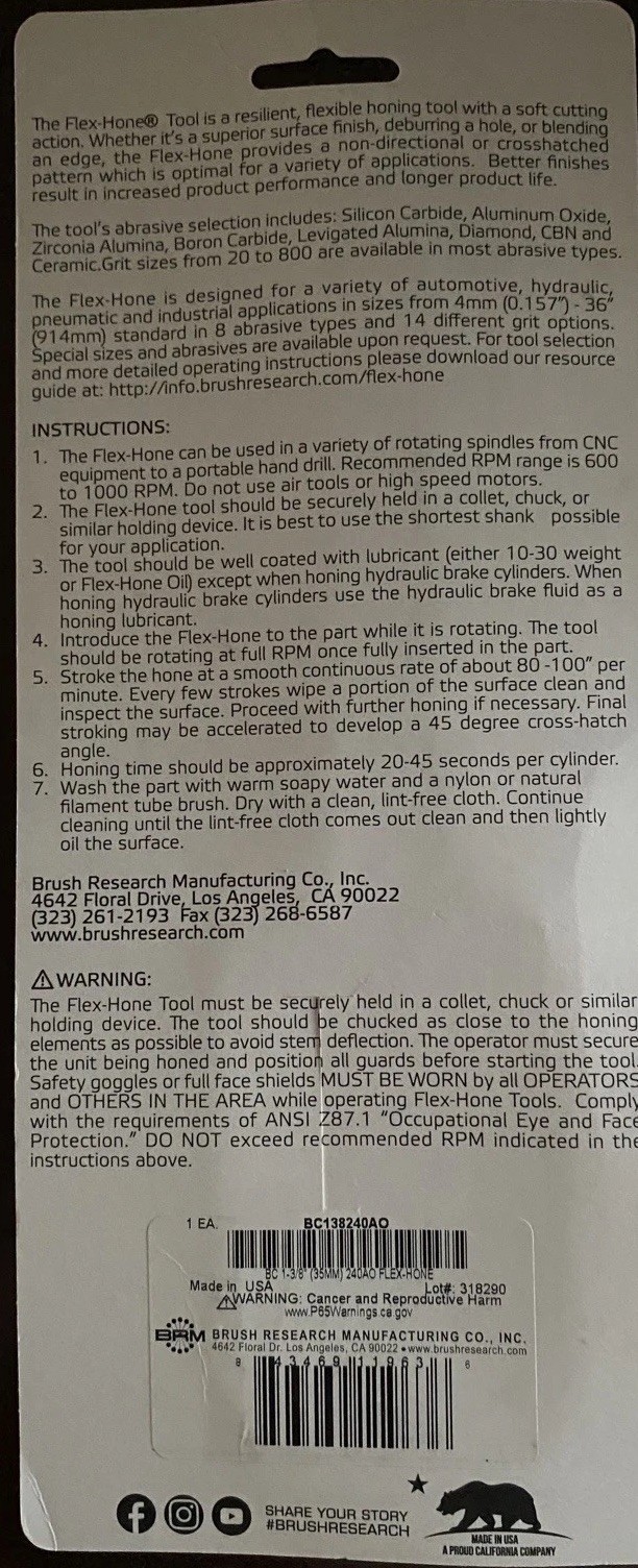 Flex-Hone (Ball) by Brush Research Manufacturing—BC138240AO—1-3/8” for Nikasil