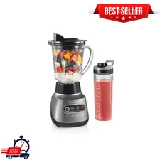 Hamilton Beach Wave Crusher Blender 40oz Glass Jar with 20oz Travel Jar - Black