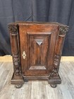 Antique E. Bäuml Vienna Mini Cabinet Austria Renaissance Revival Oak 1900s