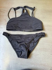 NEW black  L SPACE two piece swimsuit bikini size medium