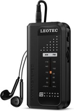 Portable Radio AM Fm,Small Pocket Radios,Stereo Sound with Earphones,2 AAA Batte