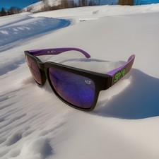 New SPY Sunglasses Ken Block Zebra Striped Purple Black Multicolor Lens Unisex
