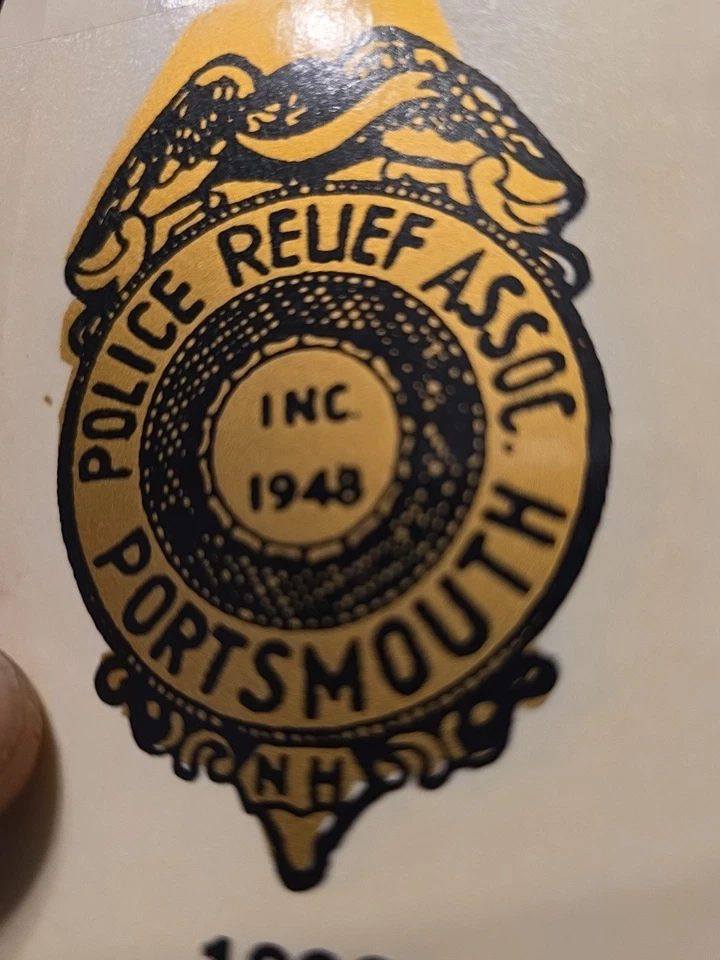 Vintage Portsmouth N.H. Police Relief Assoc. Supporter Window Decal  - Image 3 of 4