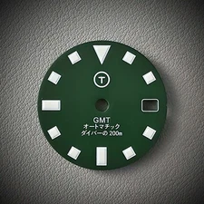 TLDC0631GMT Army Green C3 / Seiko Mod PLGS GMT Dial NH34 4R34 SSK 28.5 28.5mm