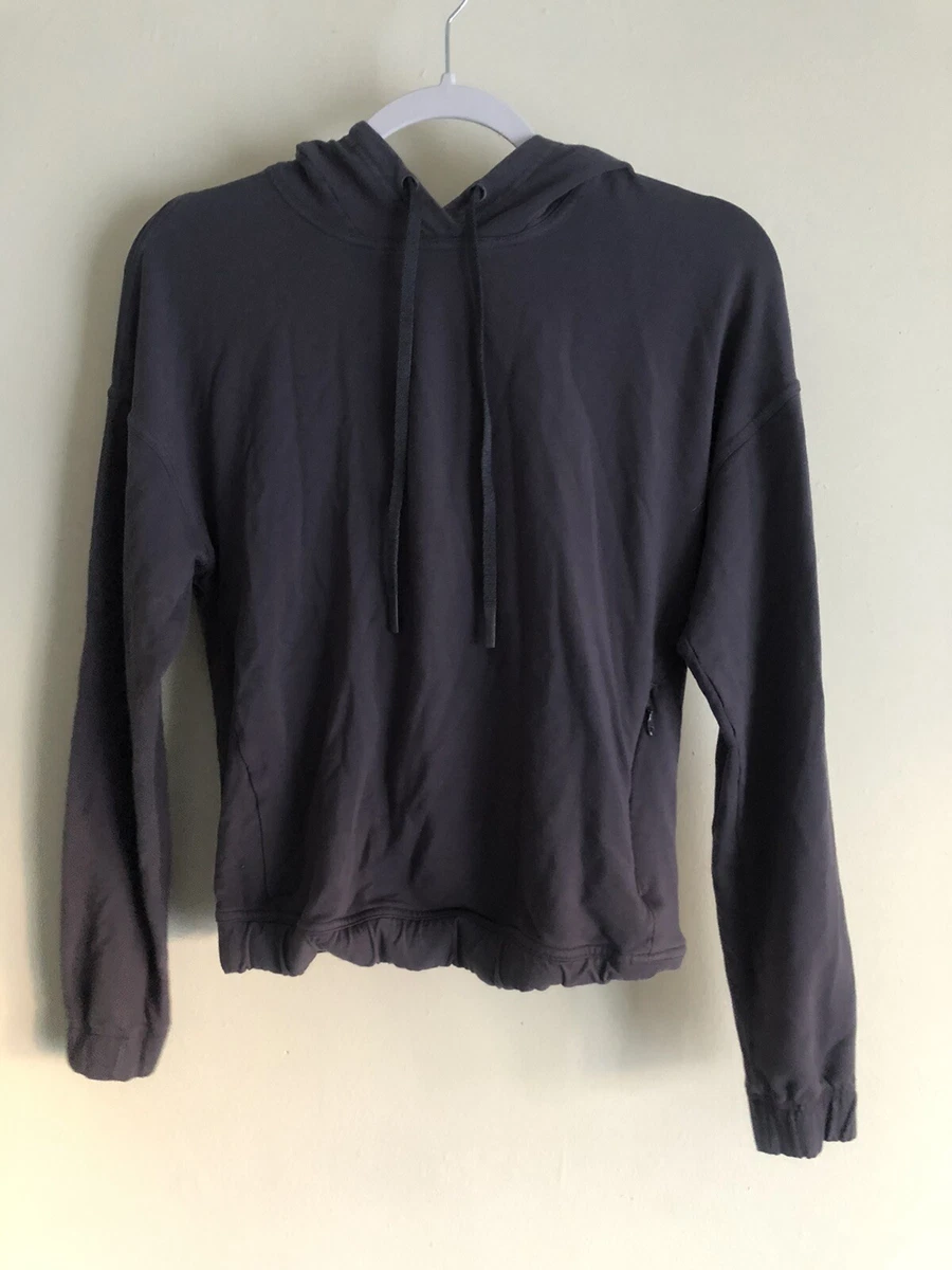 Lululemon Cropped Hoodie Sweatshirt Gray Size 6 Hooded