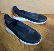 Vince Marlon Black Leather Slip On Sneakers Size 9 M Pls Read
