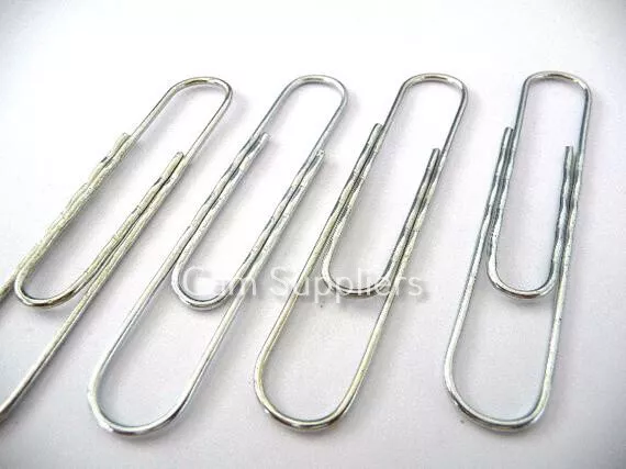 Qty 100 1000 Quality Plain Paper Clips 22mm 30mm 50mm 75mm Steel Metal