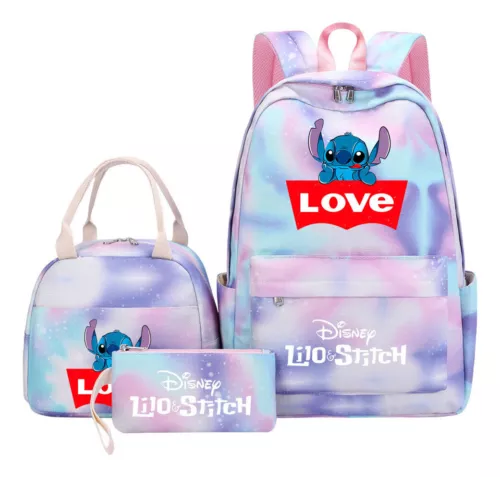 Lilo and Stitch Teenage Student Girls School Bag Three Piece Backpack Set - Picture 32 of 53