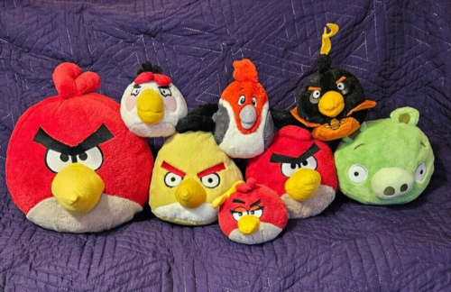 Angry birds lot of 8 plush big and small - Picture 1 of 24