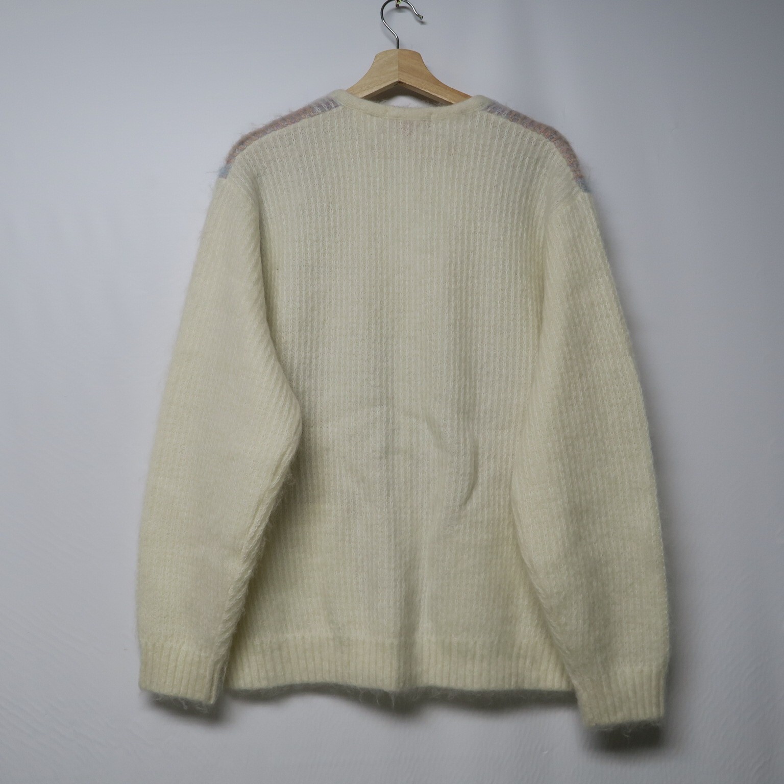 SUPREME Brushed Grid Mohair Cardigan White L Sweater Jacket SS22 - Brand new 2