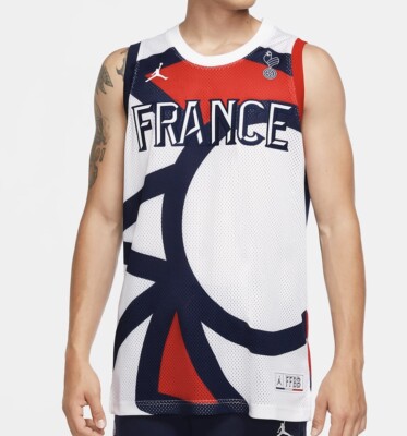 NIKE JORDAN JUMPMAN FRANCE FFBB BSKTBL JERSEY Sz XL
