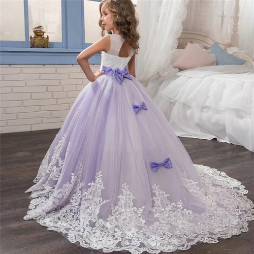 New Flower Long Prom Gowns Teenagers Dresses for Girl Children Party Kids Dress - Picture 25 of 34