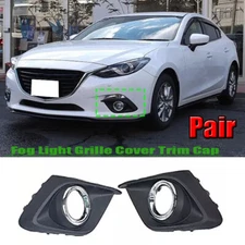 2Pcs For Mazda 3 Axela 2014-2016 LH&RH Front Bumper Fog Light Grille Cover Trim