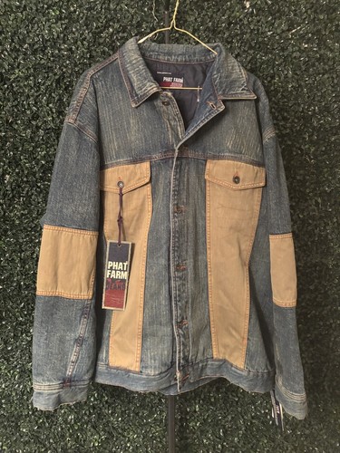 Phat Farm Denim Patches Jacket XXL NEW WITH TAG phat Farm 92 Jeans