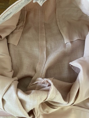 Max Mara Pants Linen Blend Pale Pink Trouser Women's Size 10 32.5” X 29 READ - Picture 19 of 23