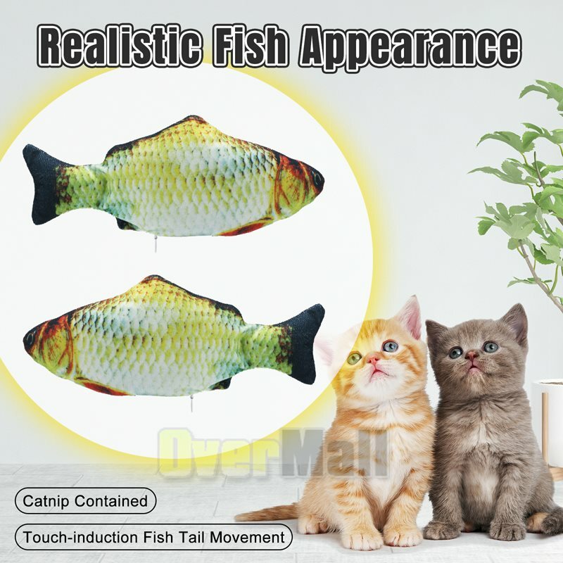 Cat Flipping Flopping Fish Cat Toy Motion Activated Motorized Cat Plush