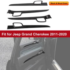 4xInner Door Handle Trim Cover Strips for Jeep Grand Cherokee 2011-21 Black Wood