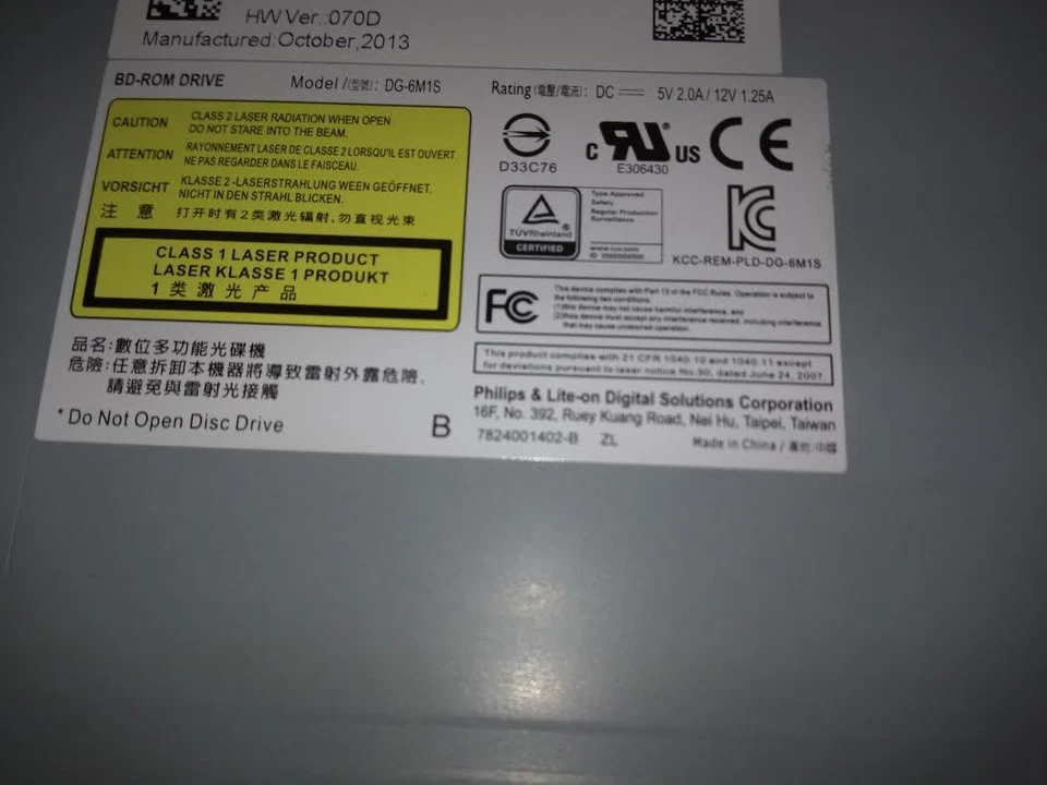 NEW ORIGINAL Philips Liteon DG-6M1S XBOX ONE Blu-Ray DVD DRIVE w LASER LENS - Image 2 of 2