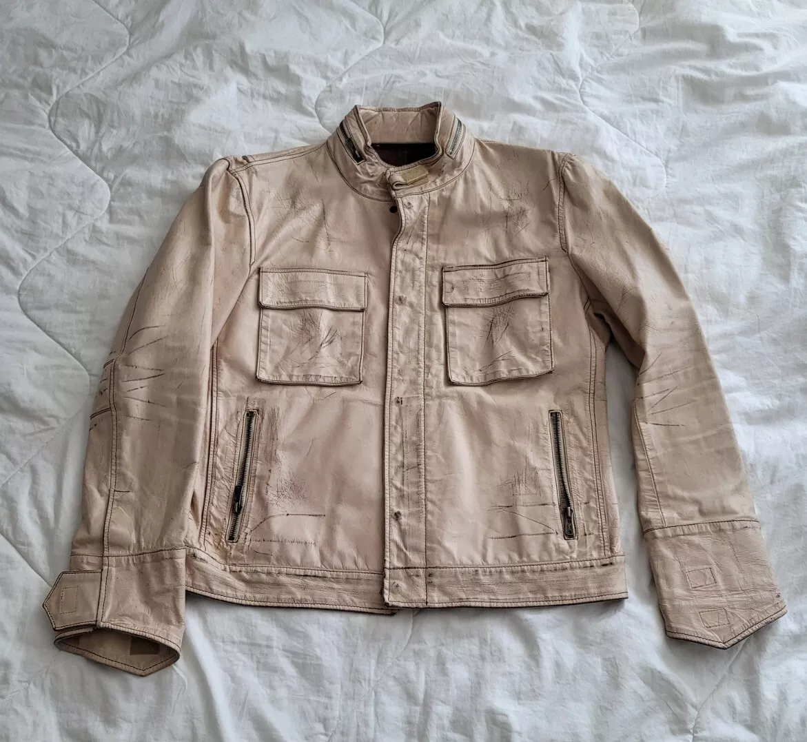 Yves saint laurent leather jacket mens cheap