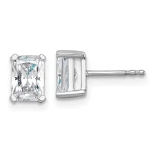 14k White Gold Radiant 5mm Lab Grown Diamond Stud Earrings (VS/SI, G-H) for Mom
