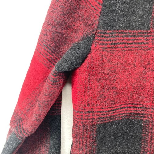 Pendleton Women's Red Black Plaid Wool Blend Topper Coat Size Medium NWT - Picture 3 of 11