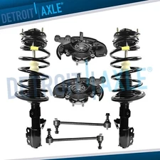 AWD Front Knuckles w/ Wheel Hub Struts Sway Bars for 2010-2013 Toyota Highlander