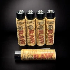 RAW Clipper Lighters – 5 Pack | Refillable Butane Lighters with RAW Cork Design