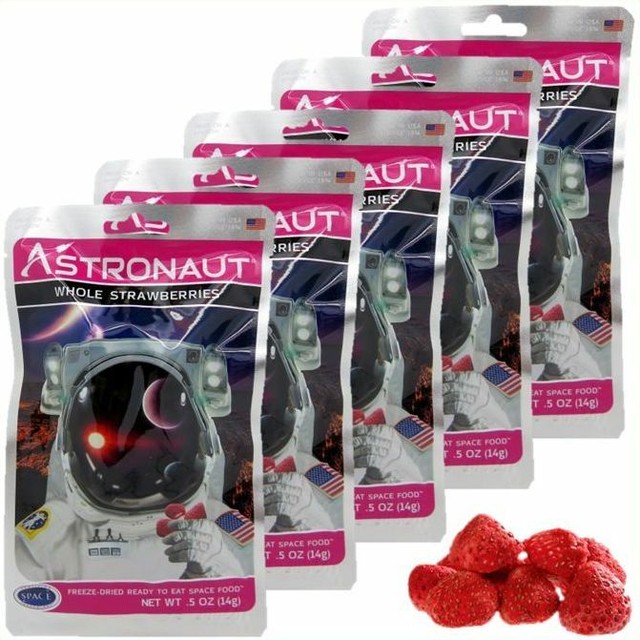5 pcs. Astronaut Space Food Stawberries Freeze Dried Fruits, Astro