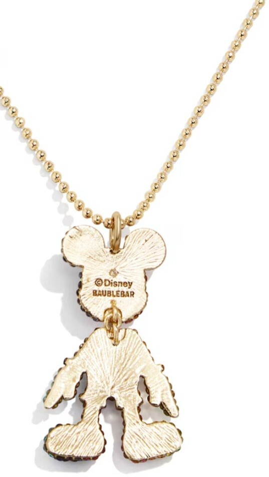 BAUBLE BAR MICKEY MOUSE 3D CLEAR CRYSTAL GOLD NECKLACE | eBay
