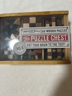 Professor Puzzle #6 Wooden Puzzles The Puzzle Chest 6 Pc Never Used
