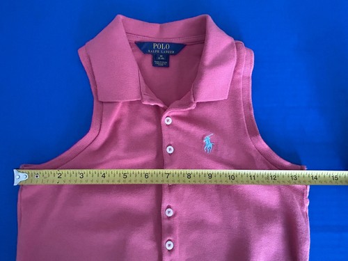 Polo Ralph Lauren Girls 8-10 Stretch Mesh Polo Romper Sleeveless Pink WORN ONCE - Picture 8 of 9
