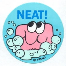Vintage Trend Scratch And Sniff Neat Soap Stinky Stickers Glossy Single 1980's