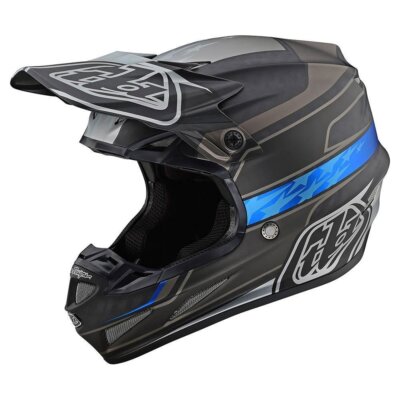 TROY LEE DESIGNS SE4 Carbon Speed Motocross Motorrad MX Helm blau grau Größe L