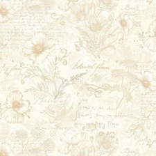 Timeless Treasures Poppy Passion Beige Poppy Toile Cotton Fabric by the Yard