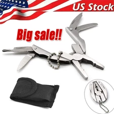 Pocket Multi Tool Pliers Mini Folding Key Chain Fishing Camping Small Pliers Lot