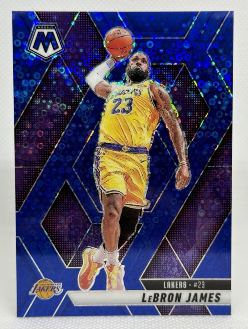 2024-25 Panini Mosaic Fast Break LeBron James #180 Blue Disco Prizm Lakers /85