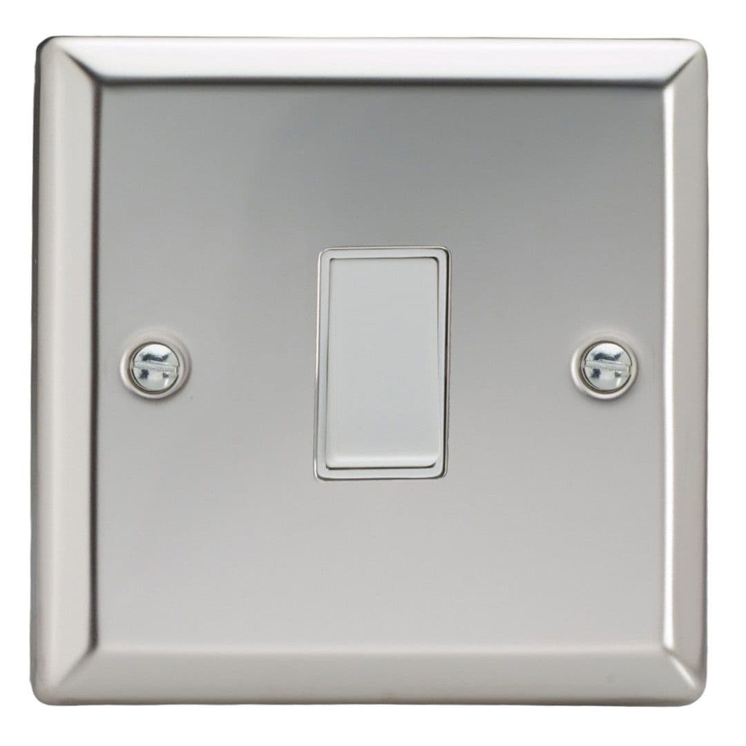 Varilight XCBR1W Classic Mirror Chrome 1 Gang 10A Retractive Switch