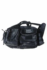T.B.G.  Tactical Baby Gear Deuce Diaper Bag in a black camouflage pattern.